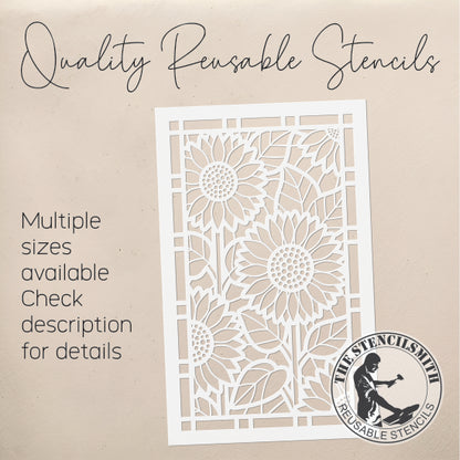 10563 Sunflower Stained Glass Stencil