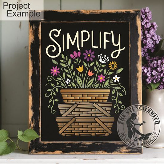10565 Simplify Basket Stack Stencil - The Stencilsmith