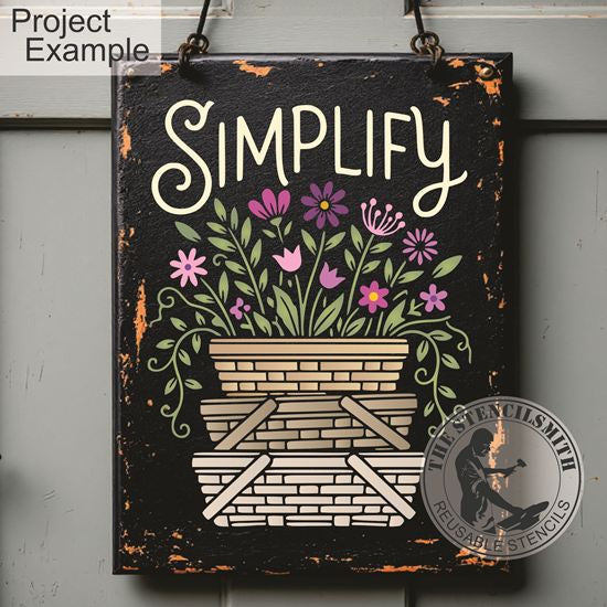 10565 Simplify Basket Stack Stencil - The Stencilsmith