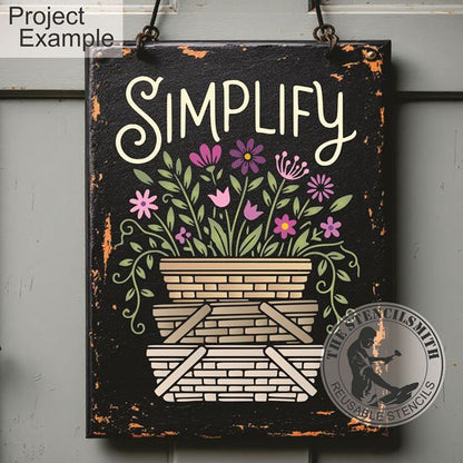 10565 Simplify Basket Stack Stencil - The Stencilsmith