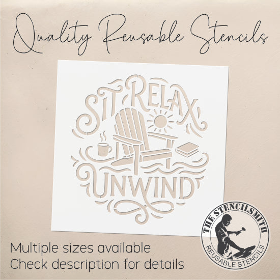 10566 Sit Relax Unwind Stencil