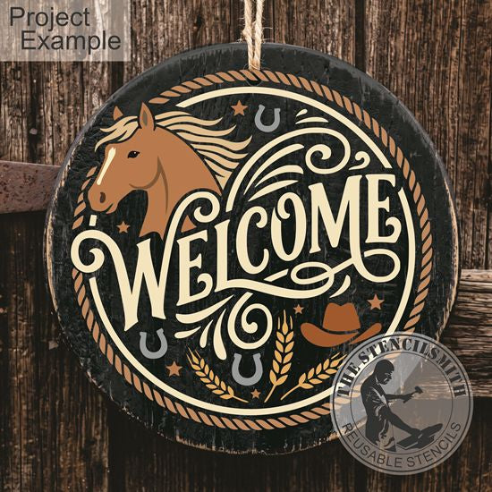 10569 Welcome Horse Stencil
