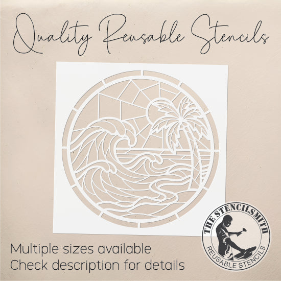 10569 Beach Waves Stained Glass Stencil