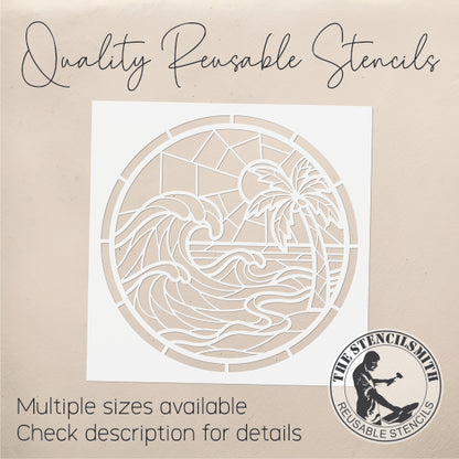 10569 Beach Waves Stained Glass Stencil