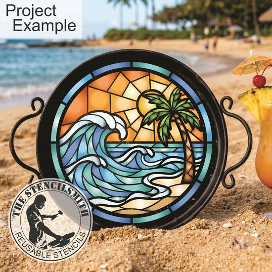 10569 Beach Waves Stained Glass Stencil