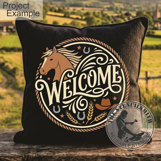 10569 Welcome Horse Stencil