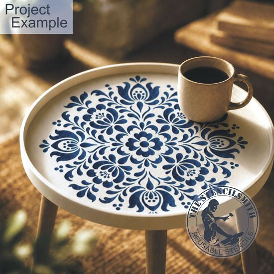 10574 Gzhel Mandala Stencil
