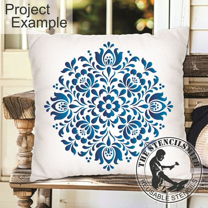 10574 Gzhel Mandala Stencil