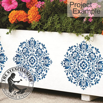 10574 Gzhel Mandala Stencil