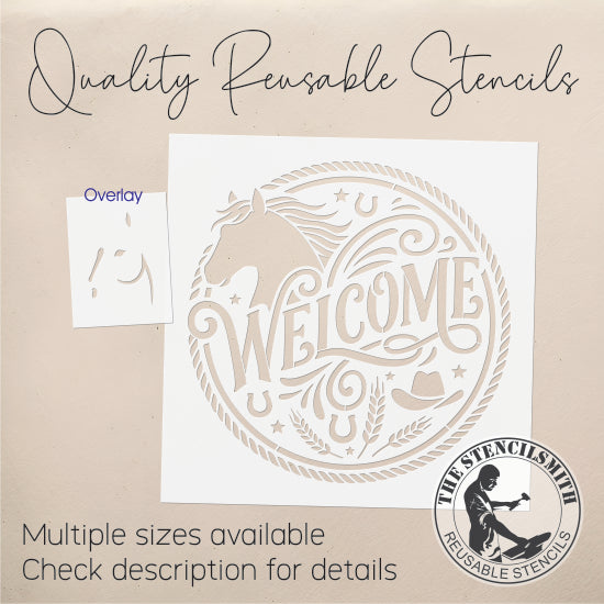 10572 Welcome Horse Stencil