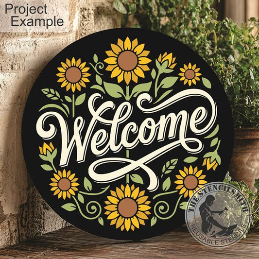 10578 Welcome Sunflower Stencil