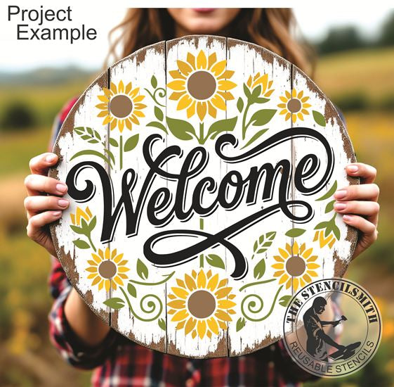 10578 Welcome Sunflower Stencil