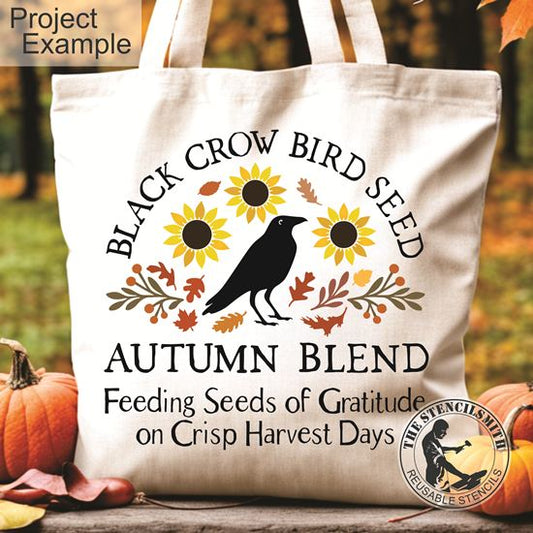 10579 Black Crow Bird Seed Stencil