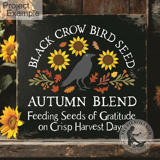 10579 Black Crow Bird Seed Stencil
