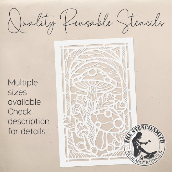 10581 Mushroom Stained Glass Stencil