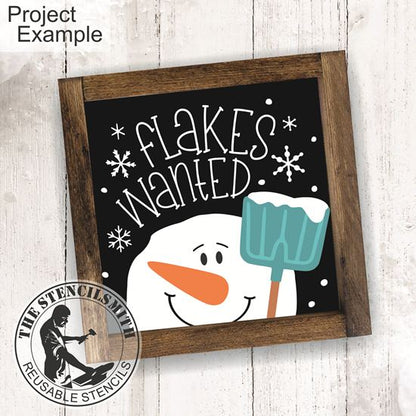 10592 Flakes Wanted Stencil
