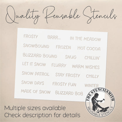 10593 Winter Words Collection Stencil