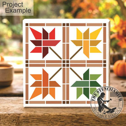 10595 Fall Leaf Quilt Stencil