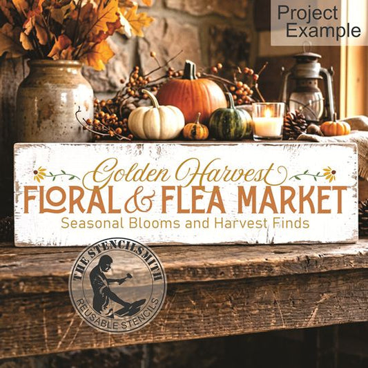 10602 Golden Harvest Floral & Flea Market Stencil