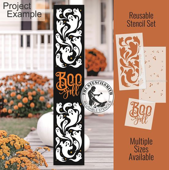 10601 Boo Y'all Ghost Pattern Stencil Set