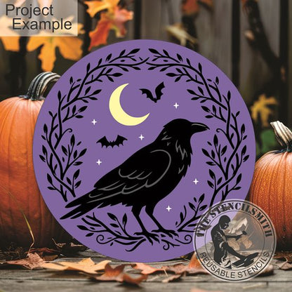 10612 Raven Wreath Stencil