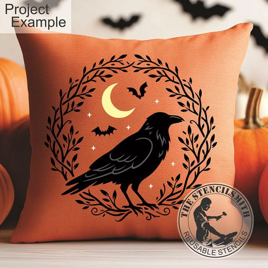 10612 Raven Wreath Stencil
