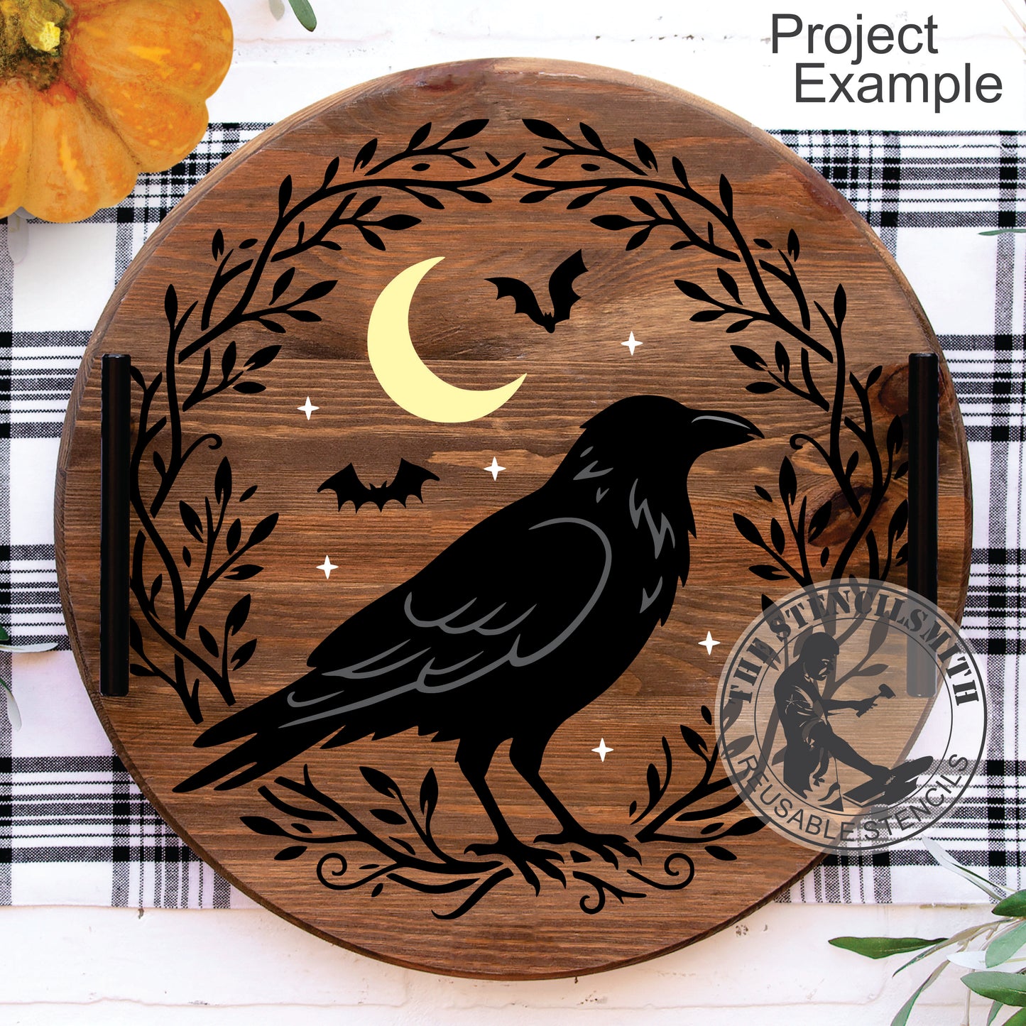 10612 Raven Wreath Stencil