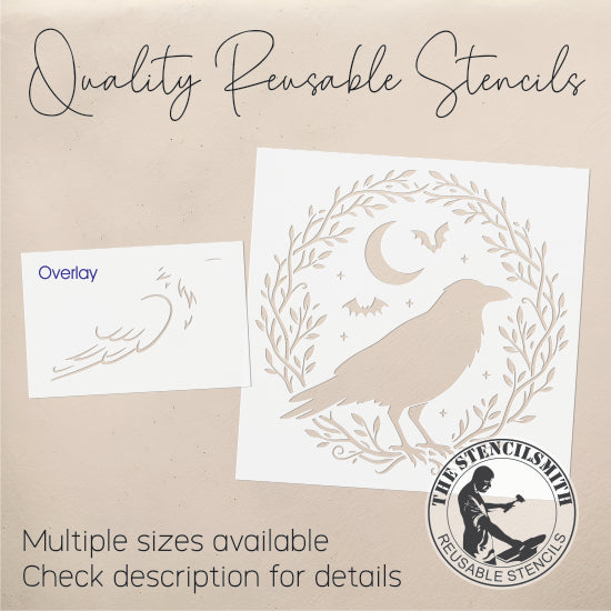 10612 Raven Wreath Stencil