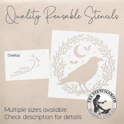 10612 Raven Wreath Stencil