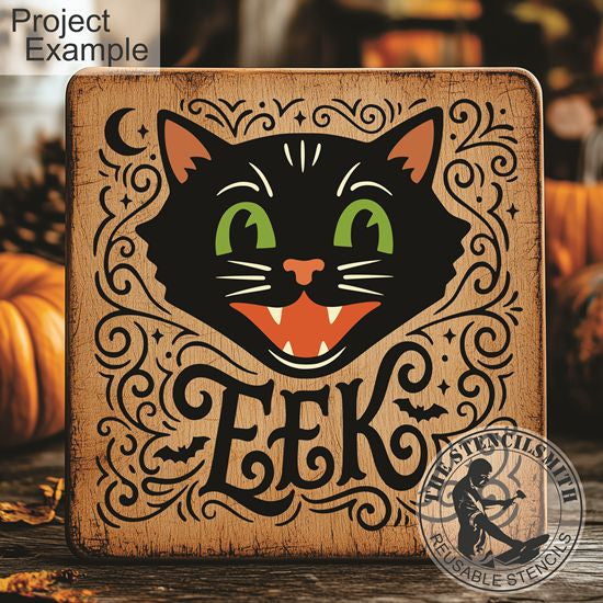 10613 Vintage Halloween Cat Stencil