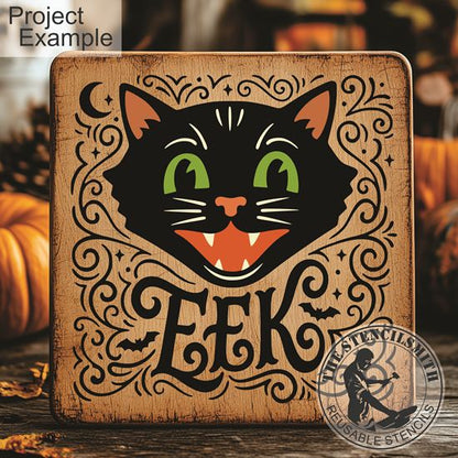 10613 Vintage Halloween Cat Stencil