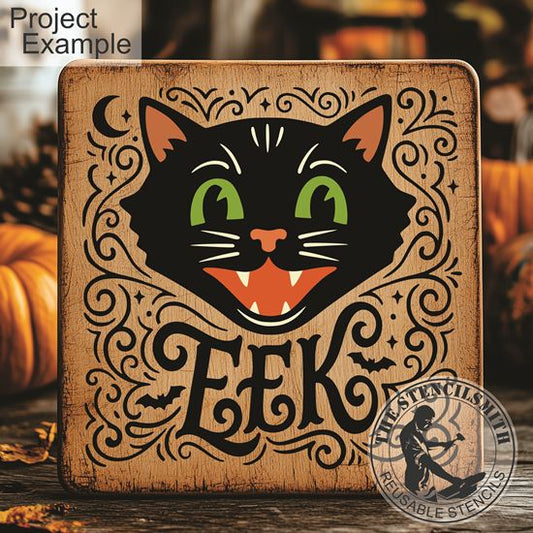10613 Vintage Halloween Cat Stencil
