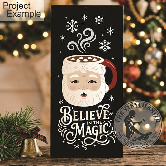 10614 Vintage Santa Mug Stencil