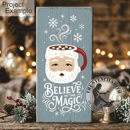 10614 Vintage Santa Mug Stencil