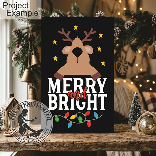 10615 Merry & Bright Reindeer Stencil