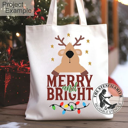 10615 Merry & Bright Reindeer Stencil