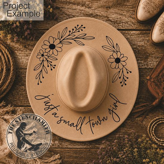 10620 Just A Small Town Girl Hat Stencil