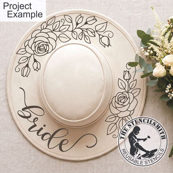 10621 Bride Floral Hat Stencil