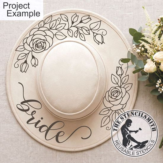 10621 Bride Floral Hat Stencil