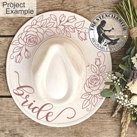 10621 Bride Floral Hat Stencil