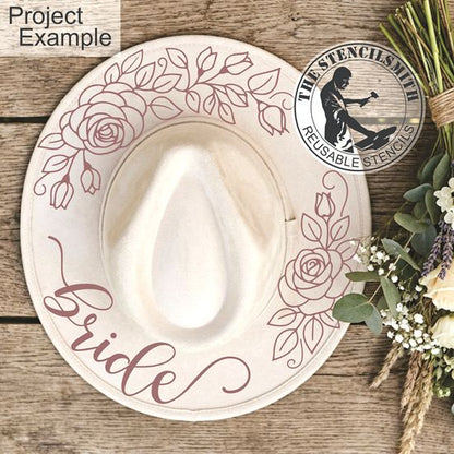 10621 Bride Floral Hat Stencil