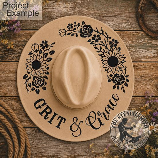 reusable rancher hat stencil