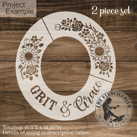 10623 Grit & Grace Floral Hat Stencil