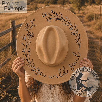 10624 Wild Soul Floral Hat Stencil