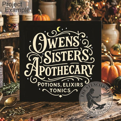 10626 Owens Sisters Apothecary Stencil