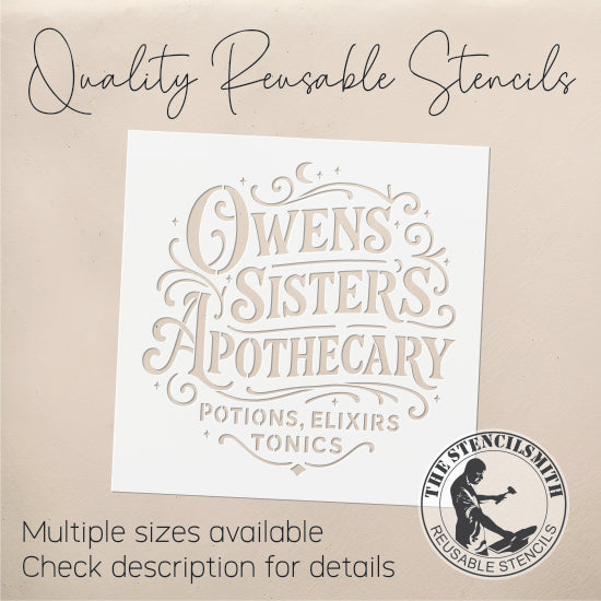 10626 Owens Sisters Apothecary Stencil