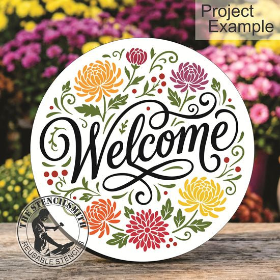10629 Welcome Chrysanthemum Stencil