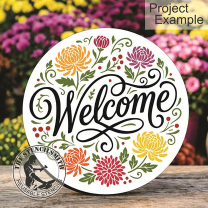 10629 Welcome Chrysanthemum Stencil