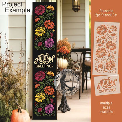 10630 Autumn Greetings Mum Stencil Set