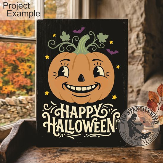 10693 Happy Halloween Vintage Pumpkin Stencil